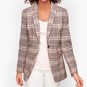 Talbots Plaid Blazer in Brown, Black & Cream